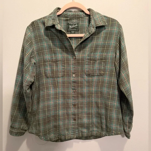 Woolrich Women’s Plaid Flannel Shirt Medium Petite - Picture 1 of 5